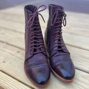 KDB KELSI DAGGER BROOKLYN WOMEN'S US9,5 LEATHER CAMEL LACE UP ANKLE BOOTS